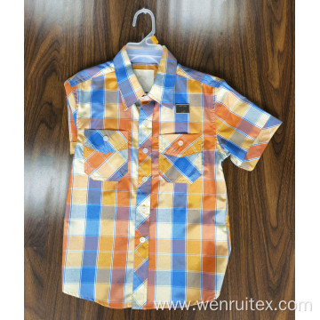 High Quality Cotton Shirting Plaid Printed Boys Shirts